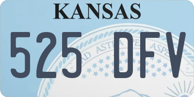 KS license plate 525DFV