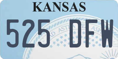 KS license plate 525DFW