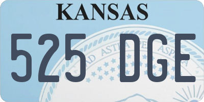 KS license plate 525DGE