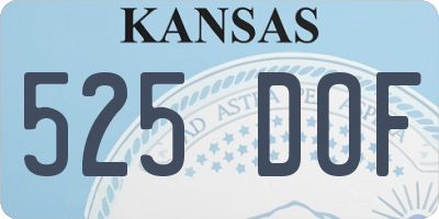 KS license plate 525DOF