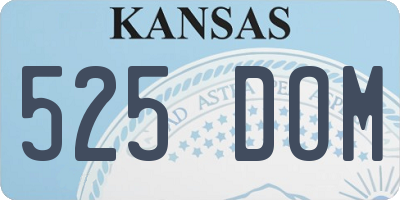 KS license plate 525DOM
