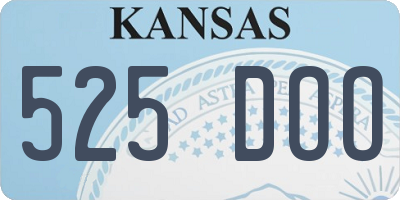 KS license plate 525DOO