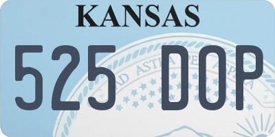 KS license plate 525DOP