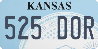 KS license plate 525DOR