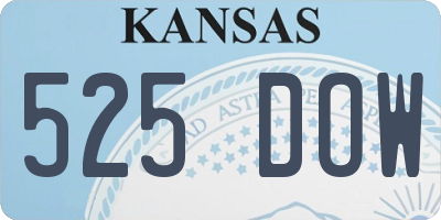 KS license plate 525DOW