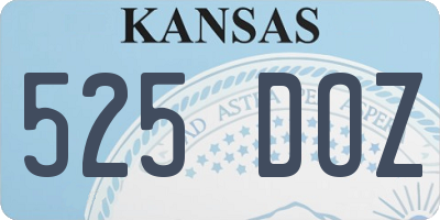KS license plate 525DOZ