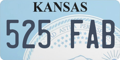 KS license plate 525FAB