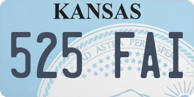 KS license plate 525FAI