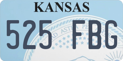 KS license plate 525FBG