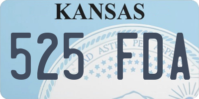 KS license plate 525FDA