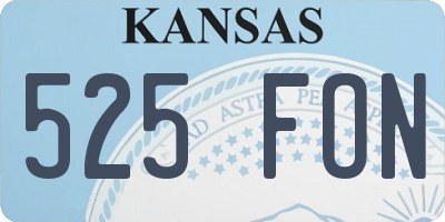 KS license plate 525FON