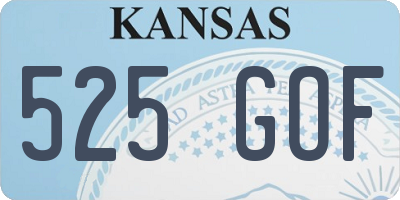 KS license plate 525GOF