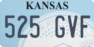 KS license plate 525GVF
