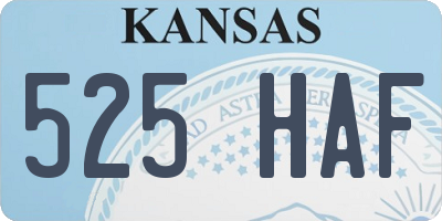 KS license plate 525HAF