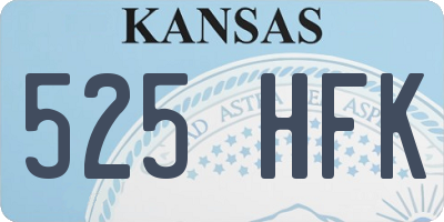 KS license plate 525HFK