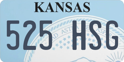 KS license plate 525HSG