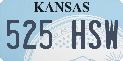 KS license plate 525HSW