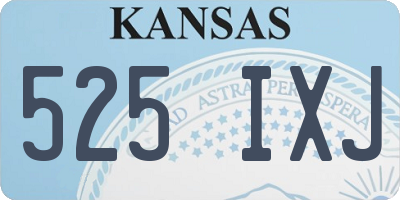 KS license plate 525IXJ