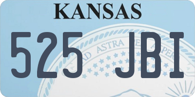 KS license plate 525JBI