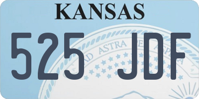 KS license plate 525JDF