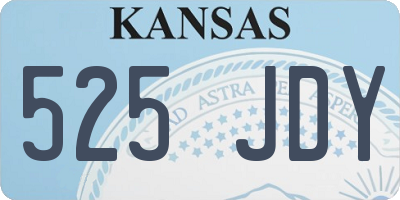 KS license plate 525JDY