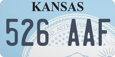 KS license plate 526AAF