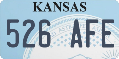 KS license plate 526AFE
