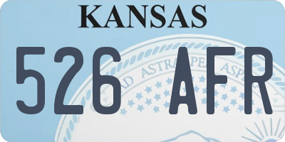 KS license plate 526AFR