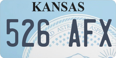 KS license plate 526AFX