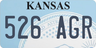 KS license plate 526AGR