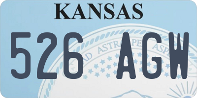KS license plate 526AGW