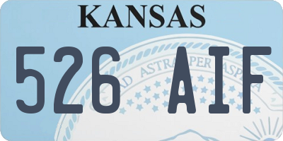 KS license plate 526AIF