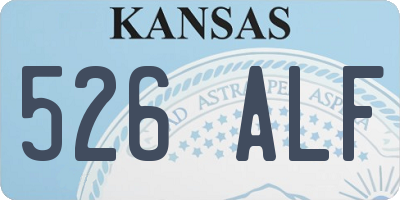 KS license plate 526ALF