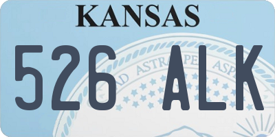 KS license plate 526ALK
