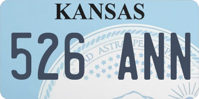 KS license plate 526ANN