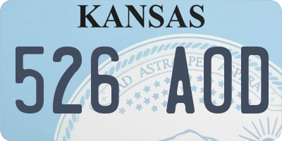 KS license plate 526AOD