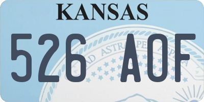 KS license plate 526AOF