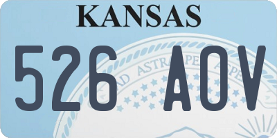 KS license plate 526AOV