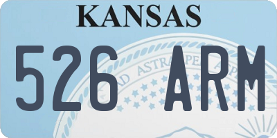 KS license plate 526ARM