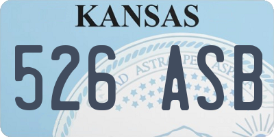 KS license plate 526ASB
