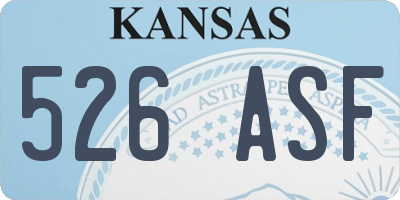 KS license plate 526ASF