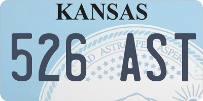 KS license plate 526AST