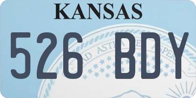 KS license plate 526BDY
