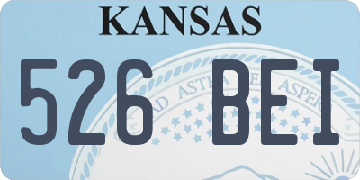 KS license plate 526BEI