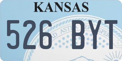 KS license plate 526BYT