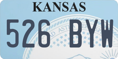 KS license plate 526BYW