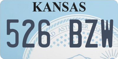 KS license plate 526BZW