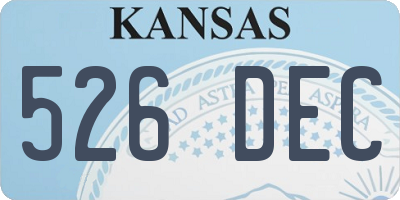 KS license plate 526DEC