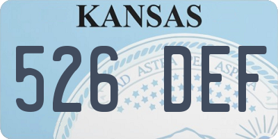 KS license plate 526DEF