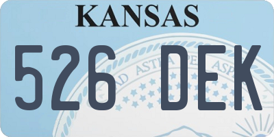 KS license plate 526DEK